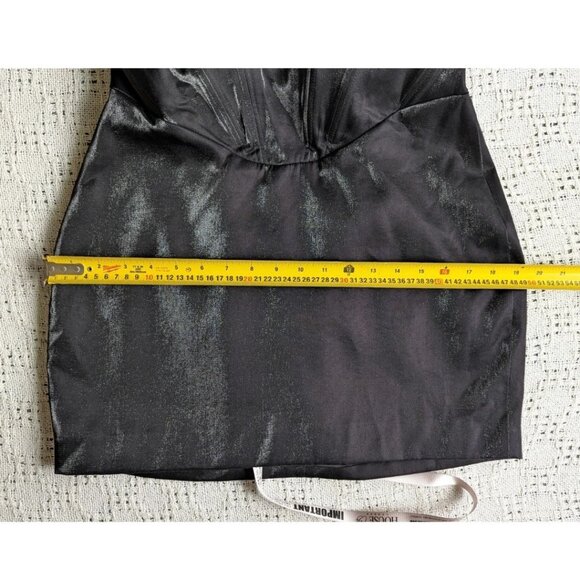 HOUSE OF CB Lucinda Black Off Shoulder Mini Dress SIze L NEW - Picture 7 of 9